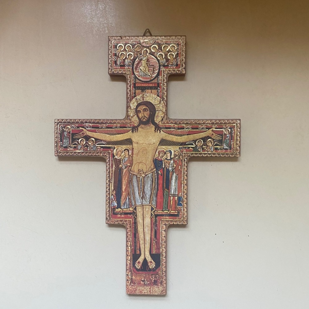 San Damiano Crucifix Wall Cross Made in Italy Wood Franciscan Icon Religious Art